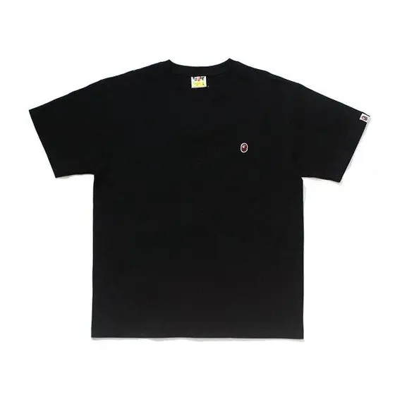 BAPE Ape Head Embroidered Logo Solid Color T-Shirt, 25FW Cotton Crew Neck Tee, X