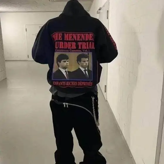【DX227】富士山自主ERD忧郁的富二代19Aw梅内斯人像印花连帽卫衣Menendez