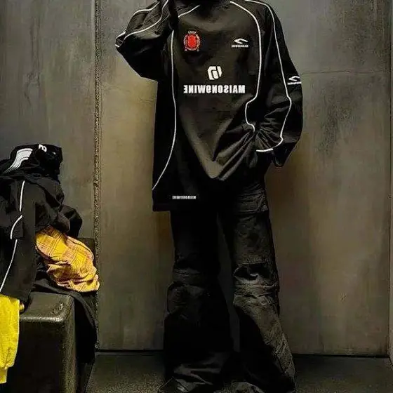 Balenciaga Football Jersey Long Sleeve T-Shirt, Black with Logo &amp; Crest
