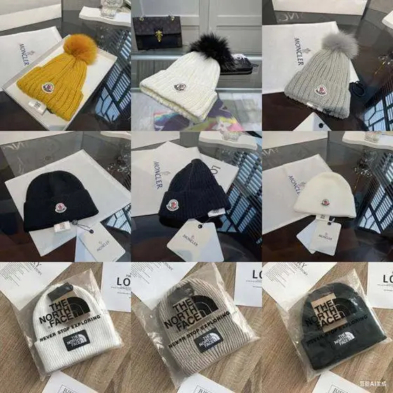 Moncler &amp; TNF Knit Beanie Hat Collection