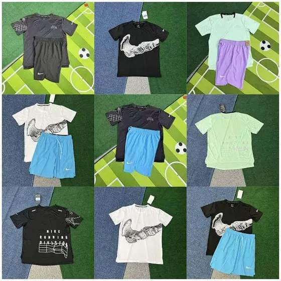 Nike Quick Dry Short Sleeve T-shirt & Athletic Shorts Sports 2 Piece Outfit
